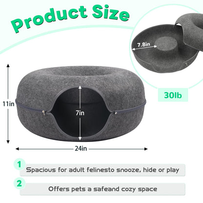 Cat Caves for Indoor Cats, Large Cat Tunnel for Multiple Bed