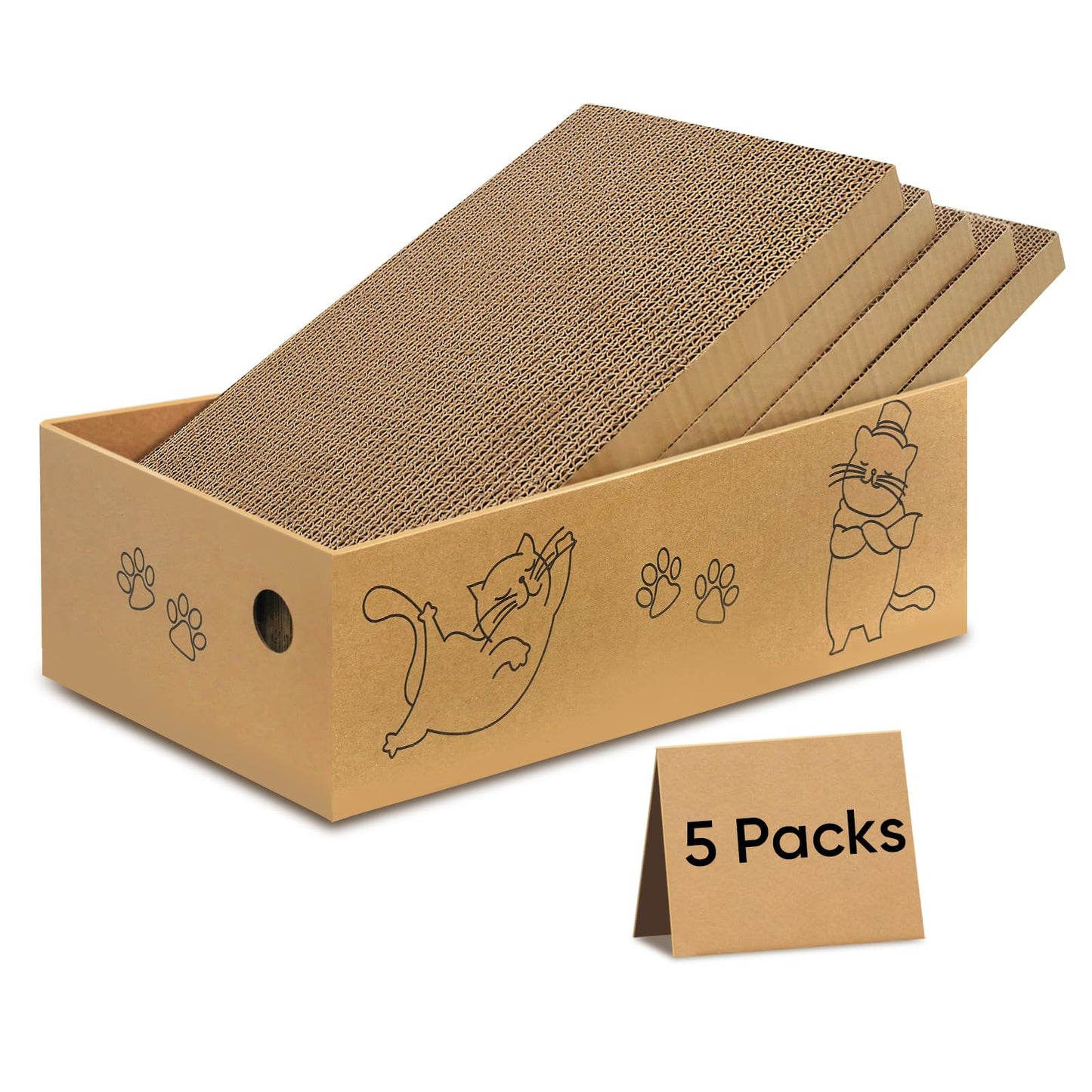 AGYM Cat Scratcher, 5 Packs in 1 Cardboard Box Cat Scratching Pad