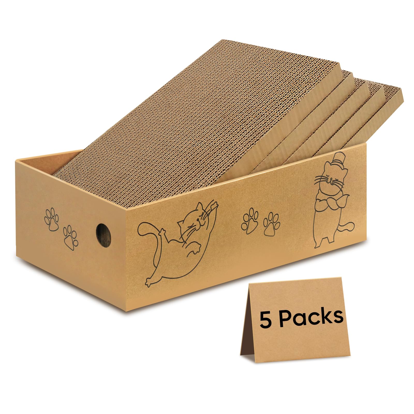 AGYM Cat Scratcher, 5 Packs in 1 Cardboard Box Cat Scratching Pad