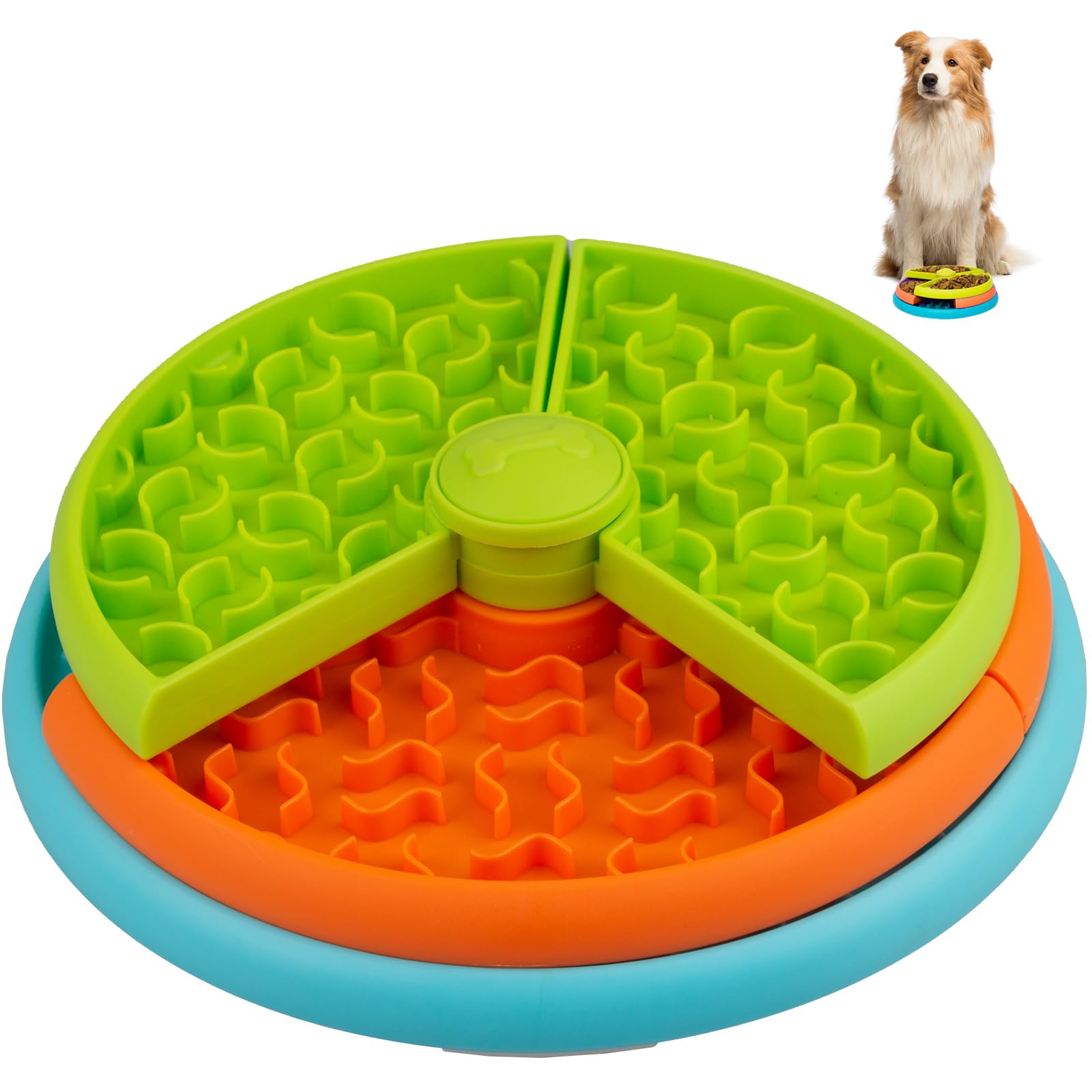 Slow Feeder Dog Bowl 3 Levels, Reduces Boredom and Anxiety, Puzzle