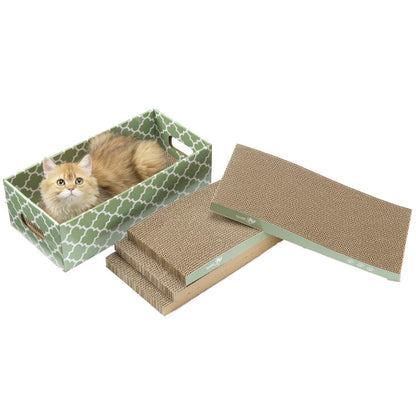 MECOOL Cat Scratching Board，5PC Cat Scratch Pad with Pad