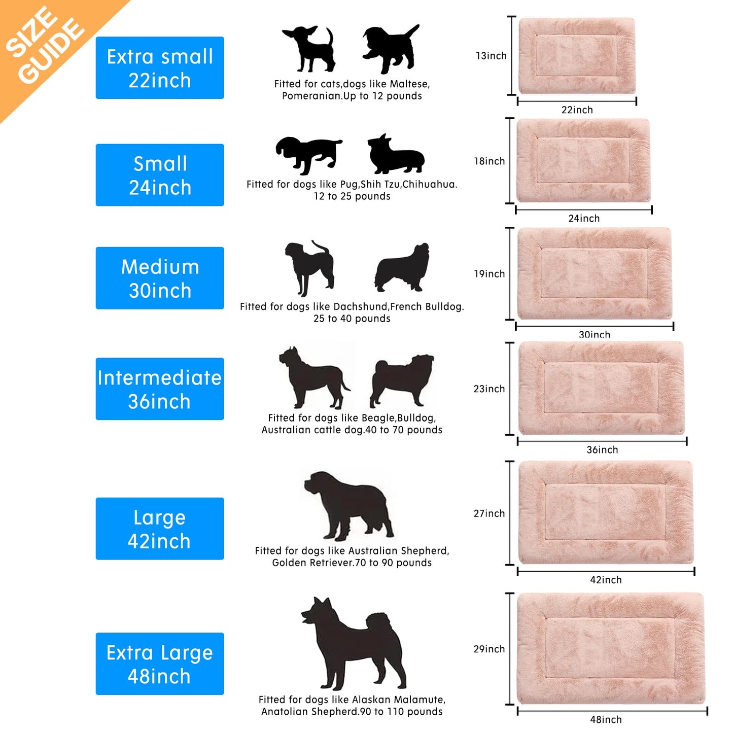 Dog Beds Crate Pad for Extra Small Dogs Ultra Soft Dog Crate Bed