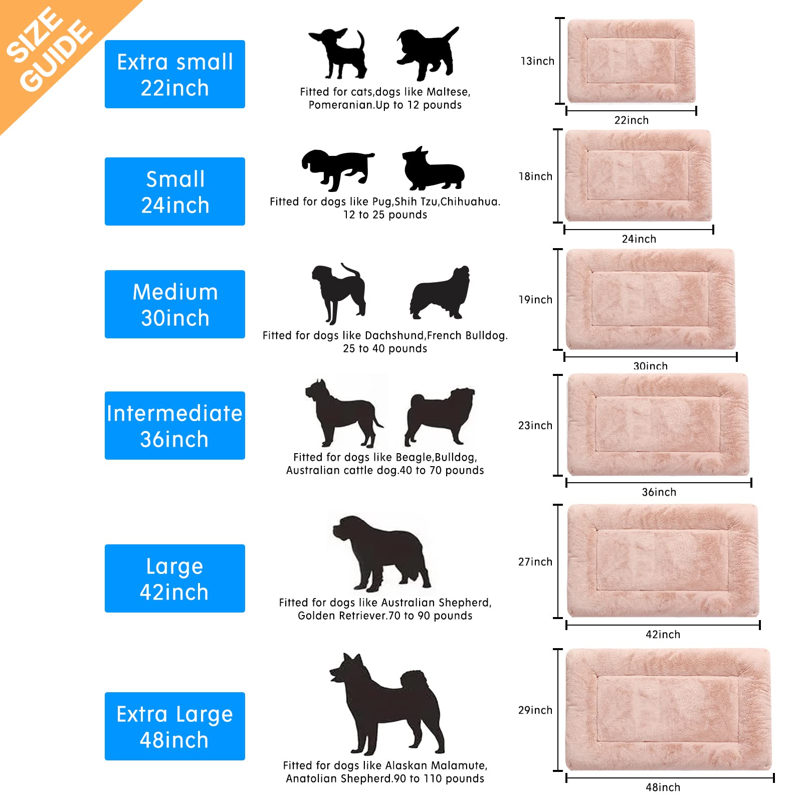 Dog Beds Crate Pad for Extra Small Dogs Ultra Soft Dog Crate Bed