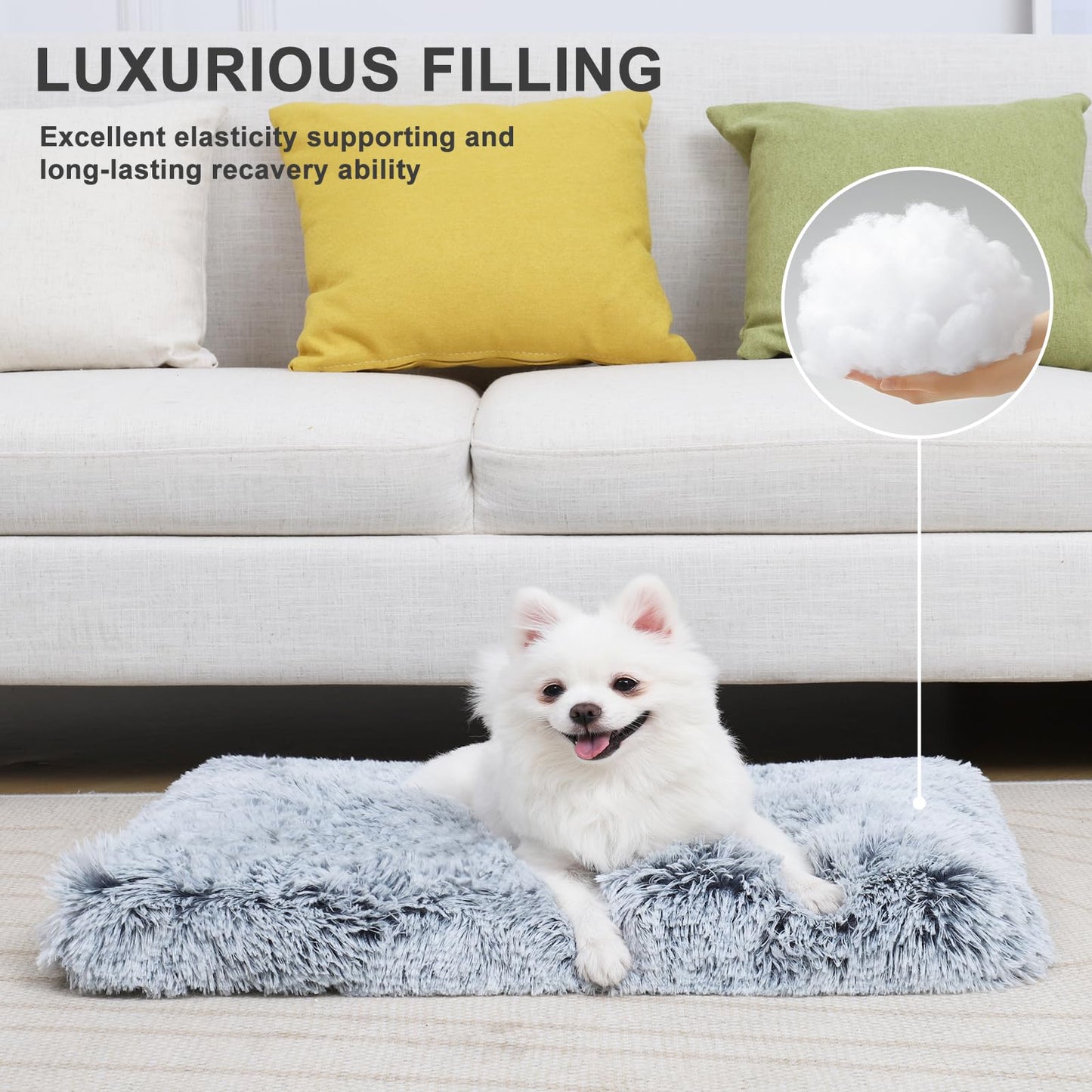 Vonabem Small Dog Bed Crate Pad Washable Puppy Bed, Soft Plush Crate