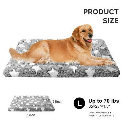 Fogkiss Dog Bed Mat, Reversible Crate Pad Durable Dog Bed Machine Bed