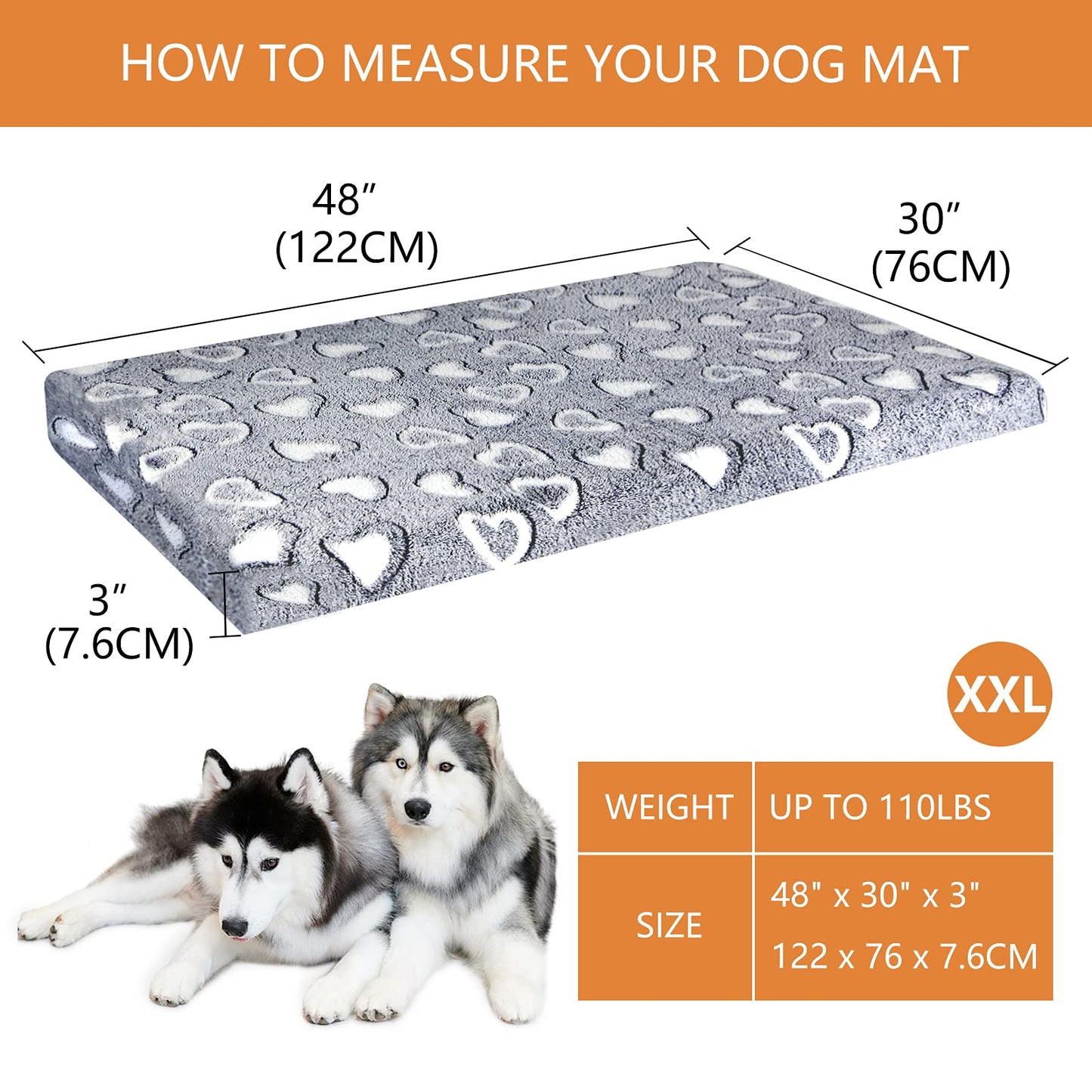 VANKEAN Dog Crate Mat Reversible Cool and Warm, Stylish Dog Bed