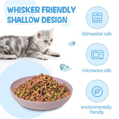 [16 Pack] Cat Dishes Whisker Friendly, Shallow Wide Pet Food and Bowl