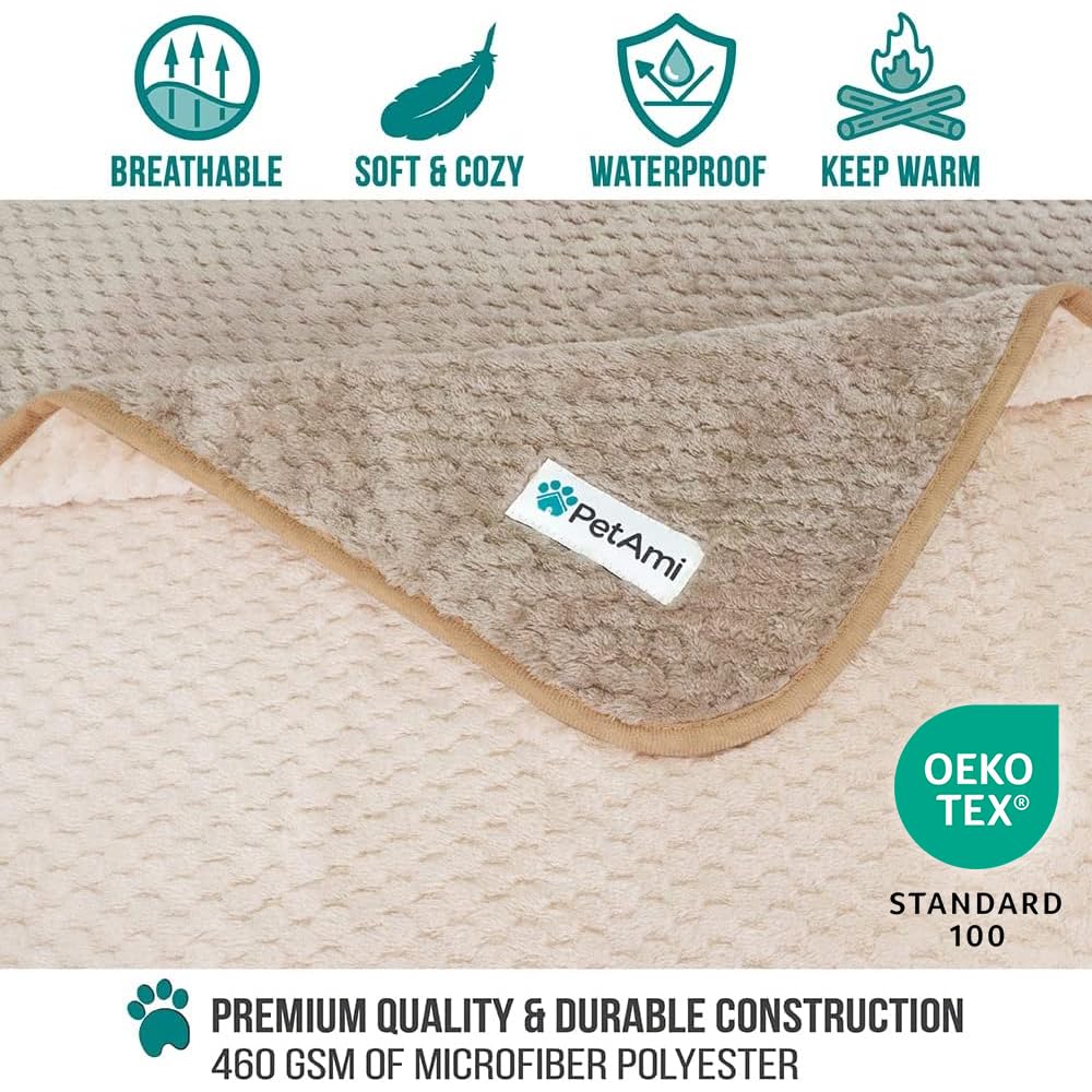 PetAmi Waterproof Dog Blanket, Leakproof XL Pet Blanket Crate