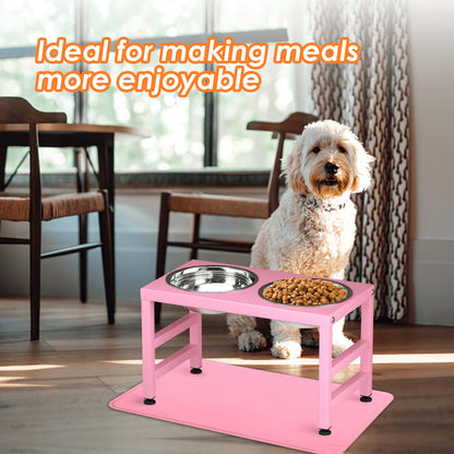 ADENGL Metal Raised Dog Bowl Stand for Large Dogs, Stronger Mat