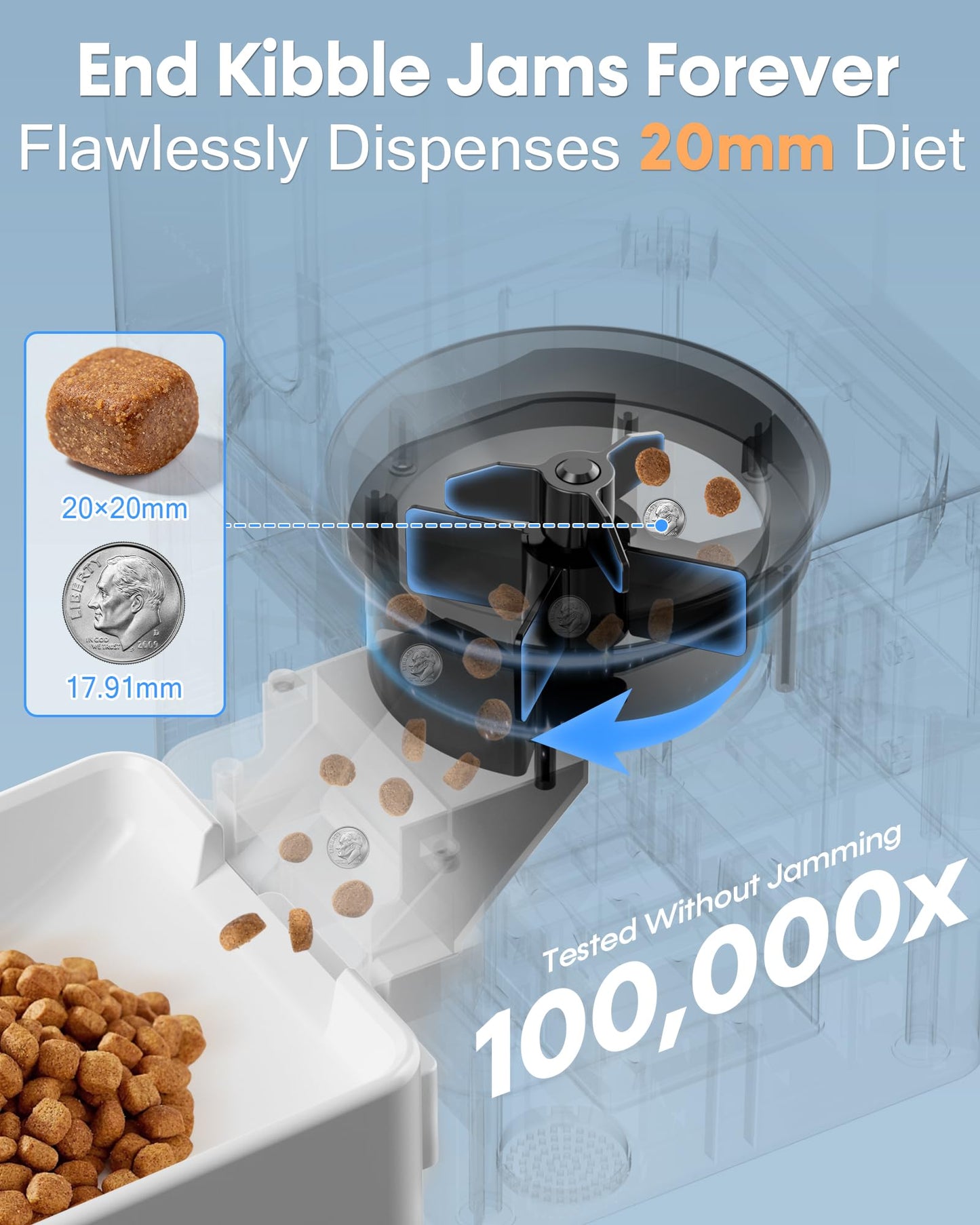 Automatic Dog Feeder Large Breed with Camera /50 Cups WiFi Dispenser