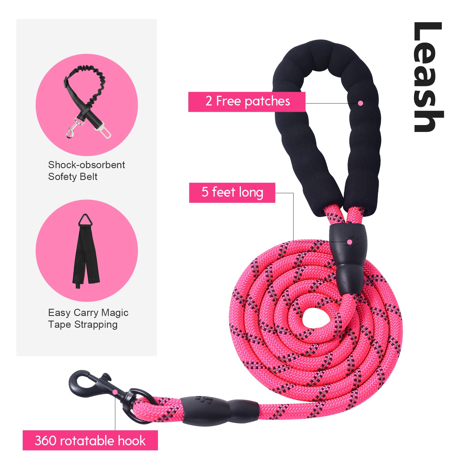 Yungaspy No Pull Tactical Dog Harness for Small Dogs, Escape Proof Set