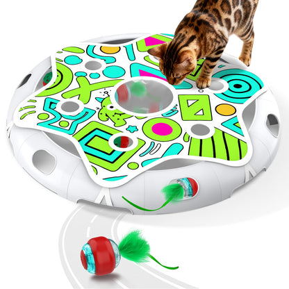 Sofolor Interactive Cat Toy Playset, Hide and Seek Toy with Ball