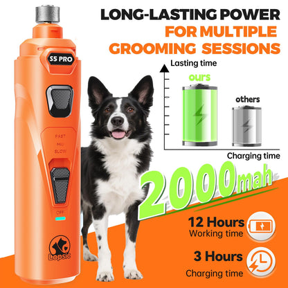 Whisper Quiet Dog Nail Grinder with 4 LED Lights, Safe Stress-Free Kit