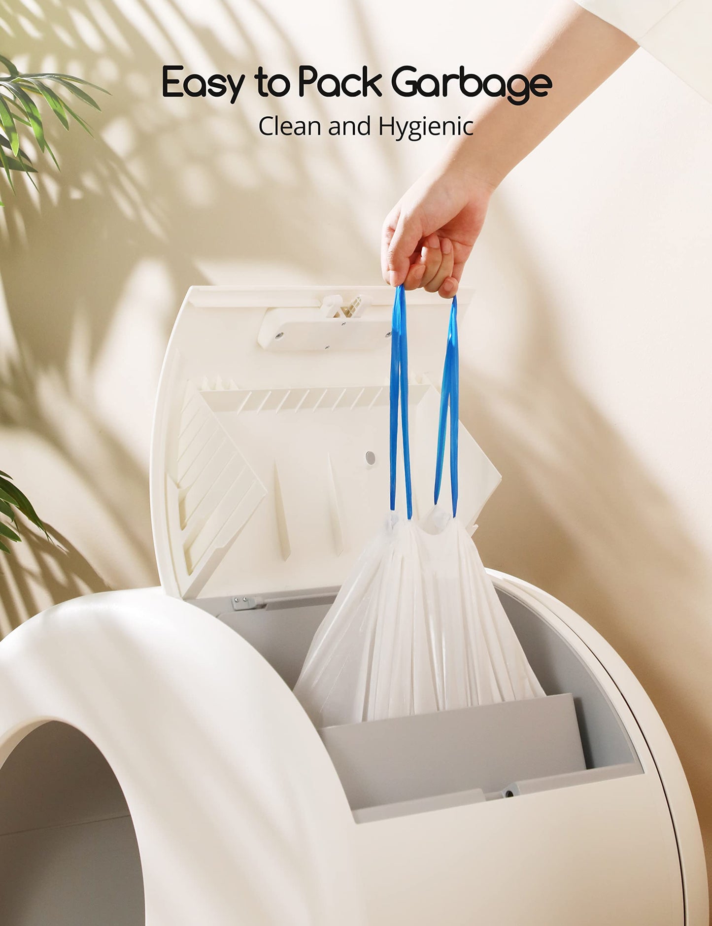 MeoWant Cat Litter Box Liners, Drawstring Receptacles Bags Box
