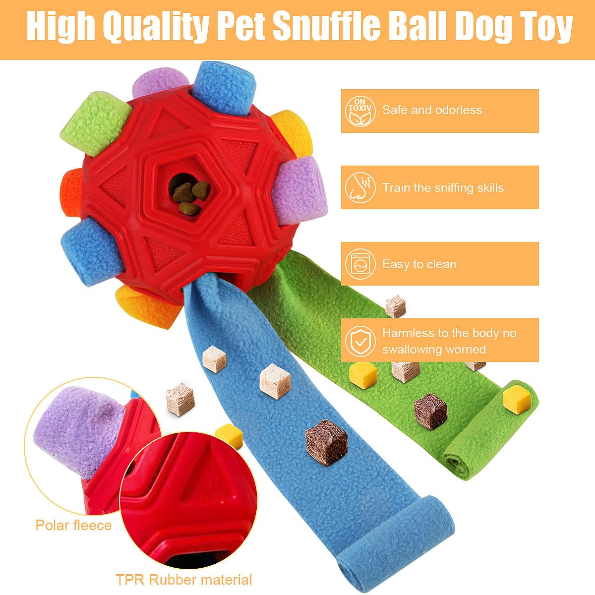 Dog Snuffle Ball-Interactive Puzzle Dog Toys Encourage Natural Chew