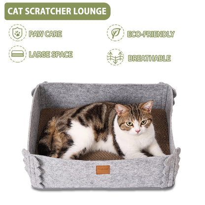 TIGOADT Felt Cat Scratcher Lounge Box with Removable Toy