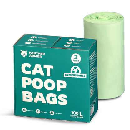 Panther Armor Litter Bags 200x Unscented Compostable Cat Poop Bags Box