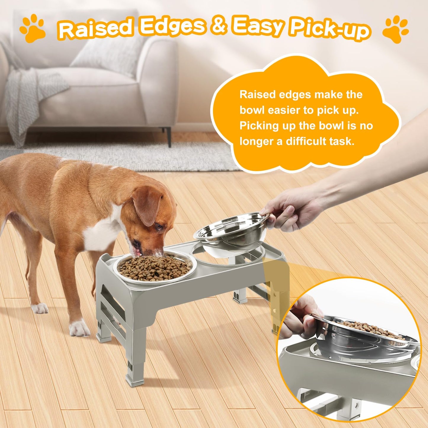 Elevated Dog Bowls for Small Dogs 3 Height Adjustable Raised Dog Bowl