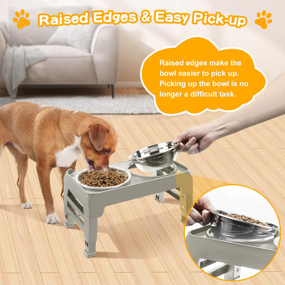 Elevated Dog Bowls for Small Dogs 3 Height Adjustable Raised Dog Bowl