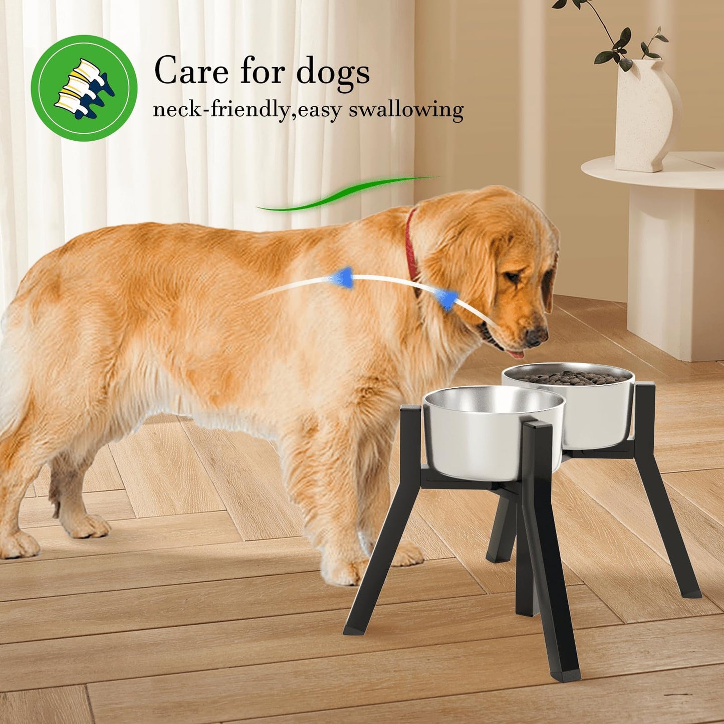 SHAINFUN Elevated Dog Bowl Stand for Medium Large Breeds, Bowl