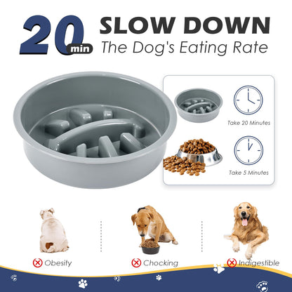 ADENGL Elevated Dog Bowls with Slow Feeder, 5 Adjustable Heights Mat