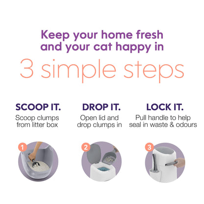 Litter Genie Style Pail Cat Litter Box Waste Disposal System for Box