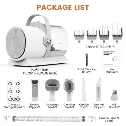Dog Grooming Vacuum and Kit, Clipper Nail Trimmer Grinder, Clipper