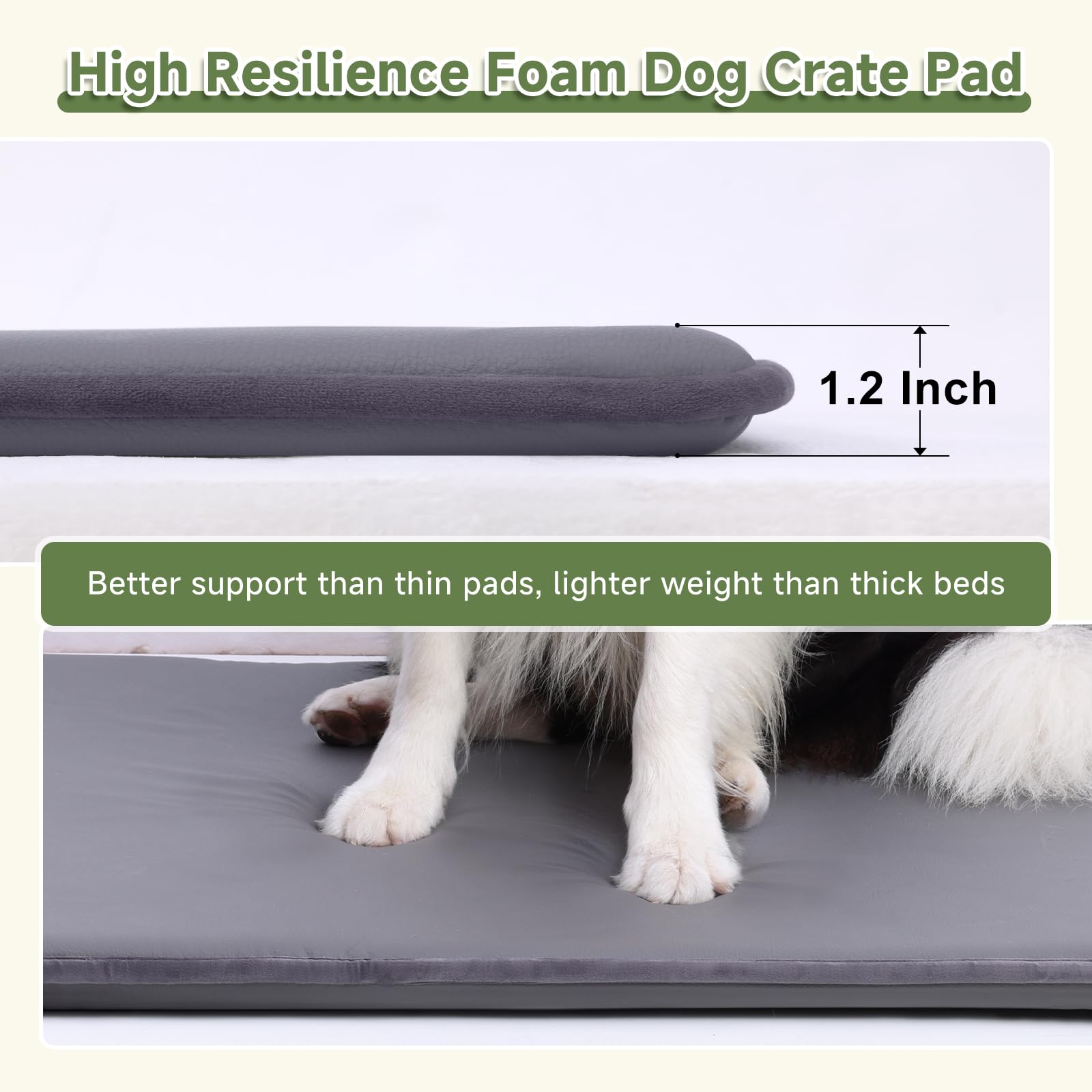 WAYIMPRESS Dog Crate Pad, Double-Sided Waterproof Crate Mat Bed