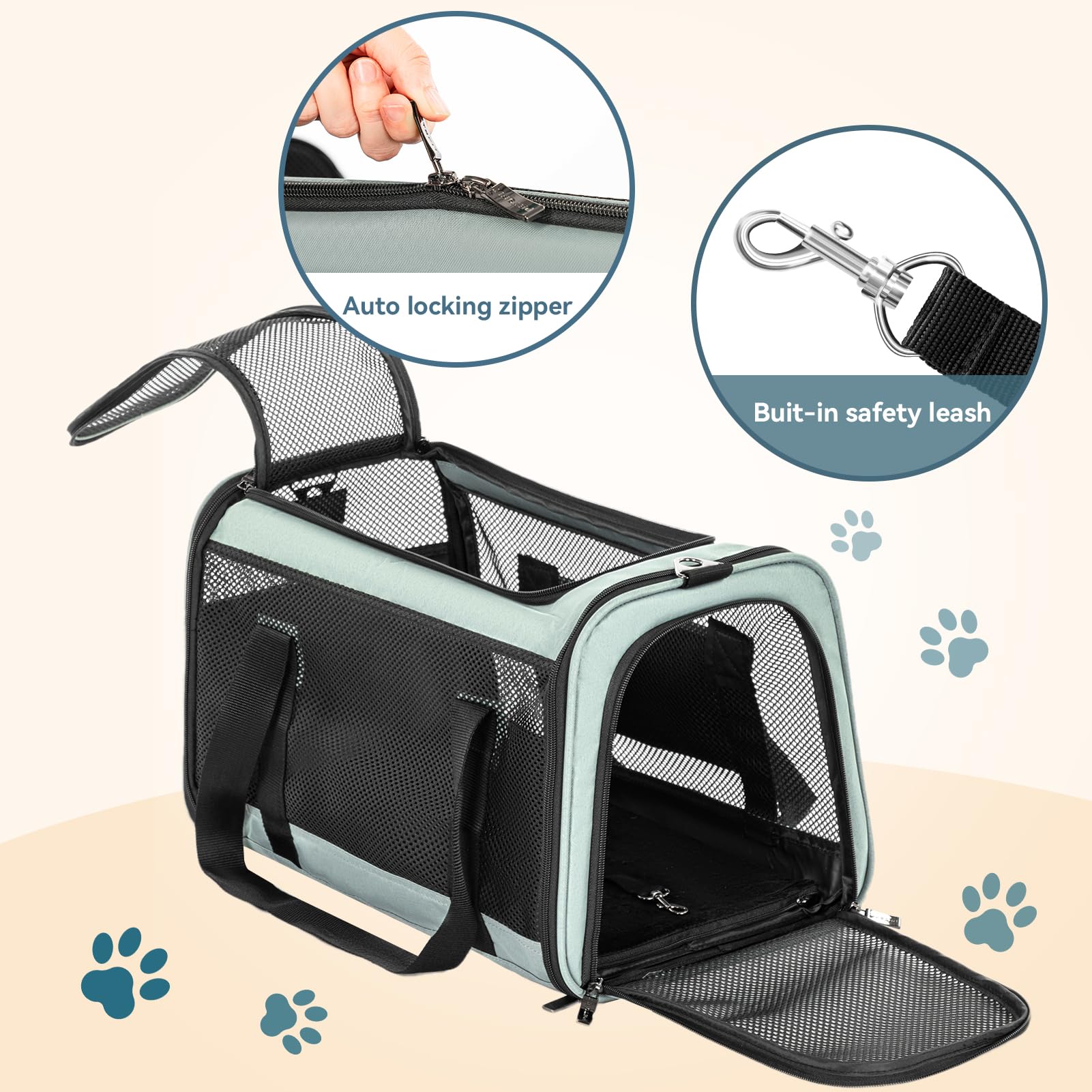 Petsfit 18 x 11 x 11 Pet Carrier Airline Approved, Soft-Sided Cushion