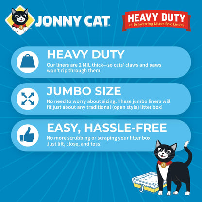 Jonny Cat Litter Box Liners: Heavy Duty Tear Leak Resistant Box