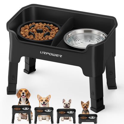 URPOWER Mess Proof Elevated Dog Bowls, High Wall Splash Guard Bowl