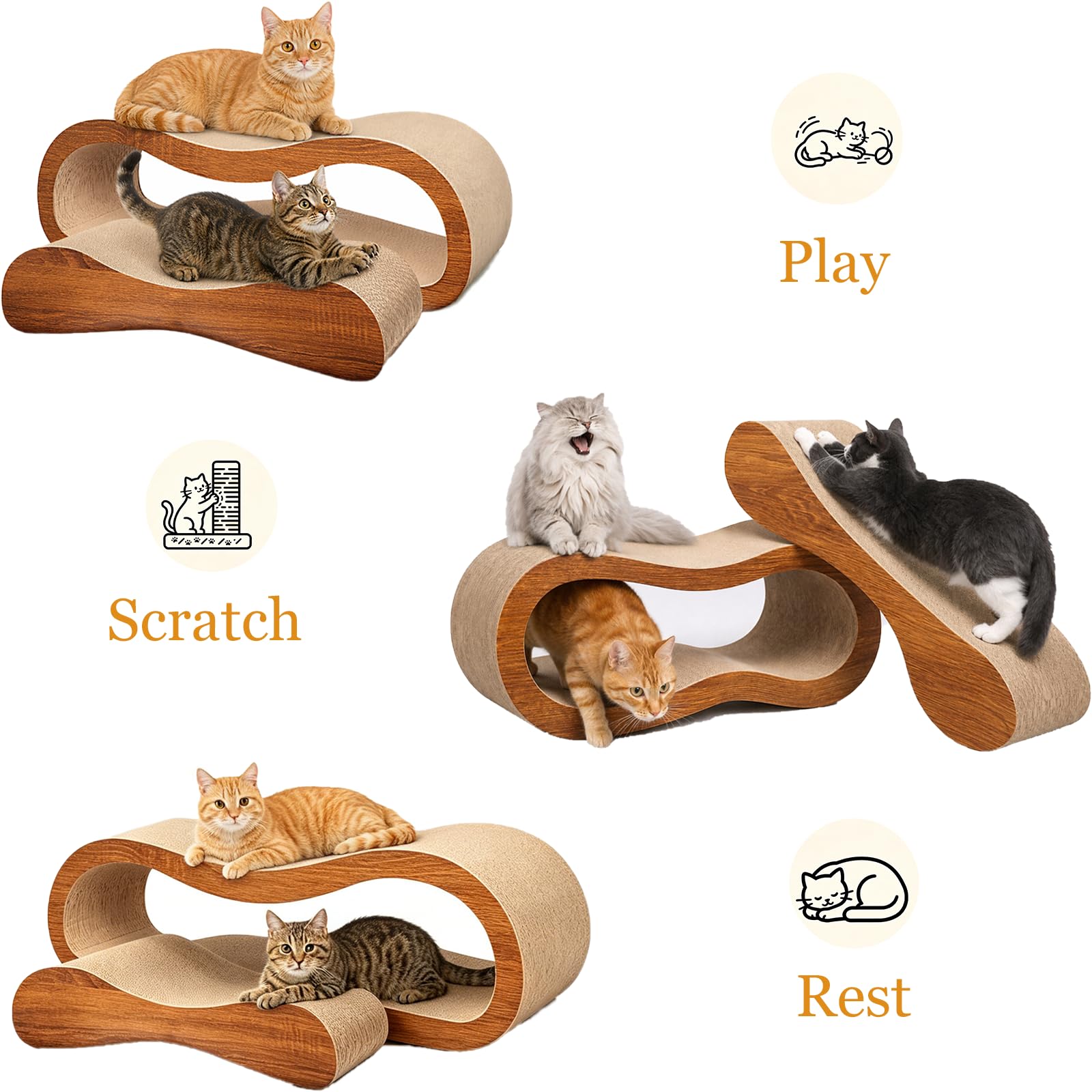 Simple Delxue Cat Scratcher, 1 Cat Scratching Board, Cat Board