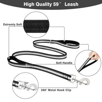 WINSEE Pet Harness Collar and Leash Set, Reflective Dog Harness Collar