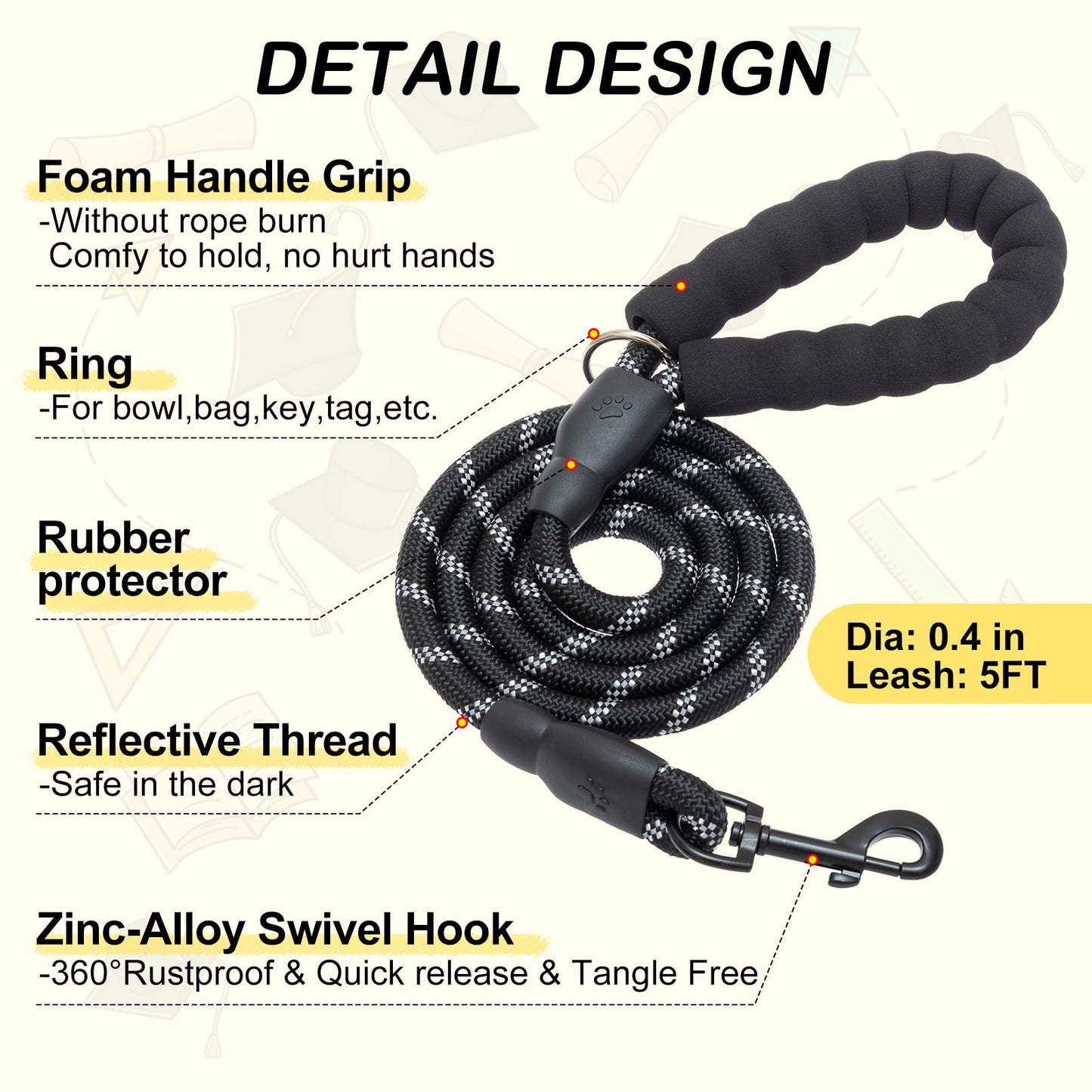 BEAUTYZOO Graduation Dog Harness for Small Medium Dogs Soft Padded Set