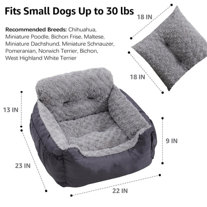 Oiilores Dog Car Seat for Small Dogs, Washable Pet Booster Car Seat