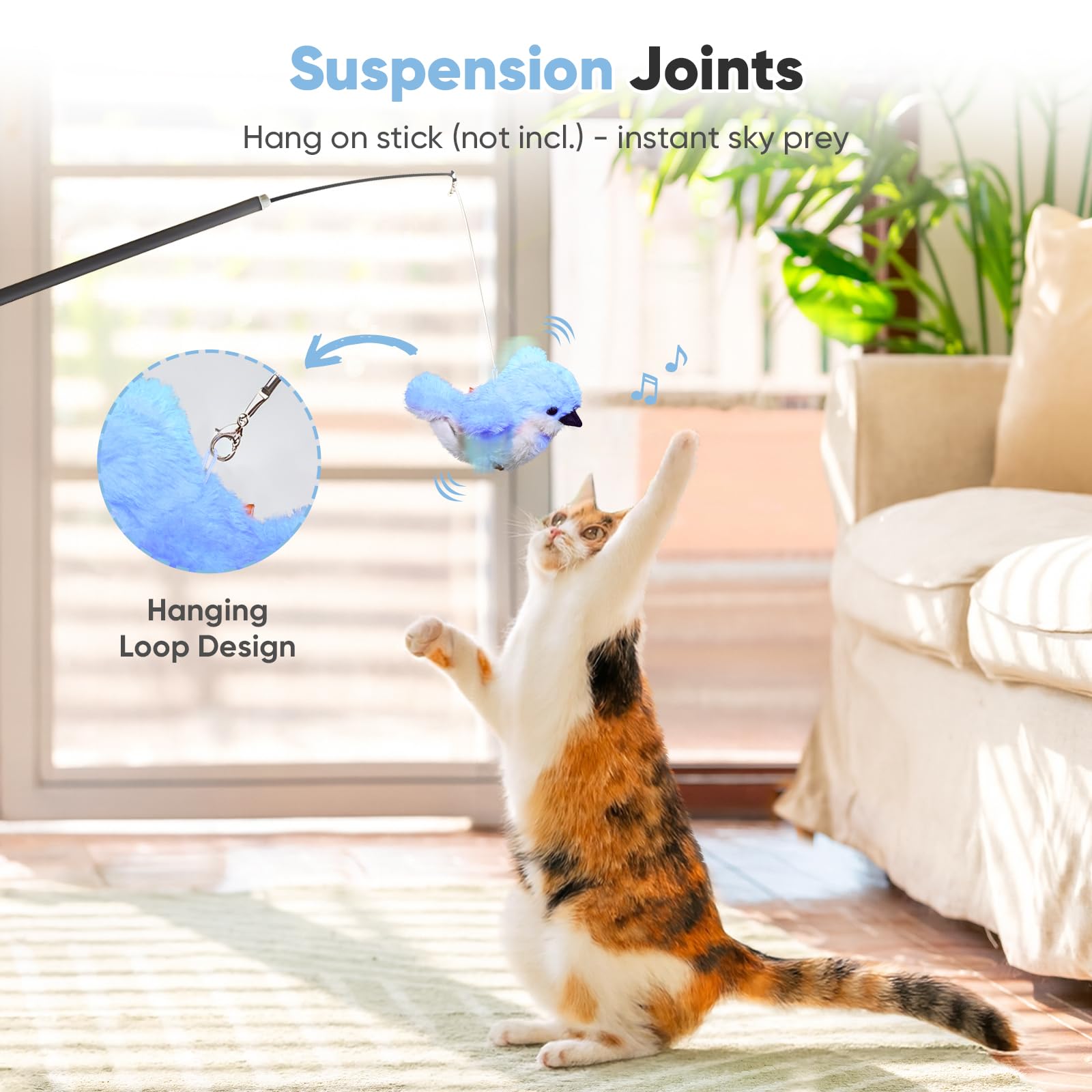 Petbobi Flappy Bird Cat Toy Realistic Interactive Cat Toy with Catnip