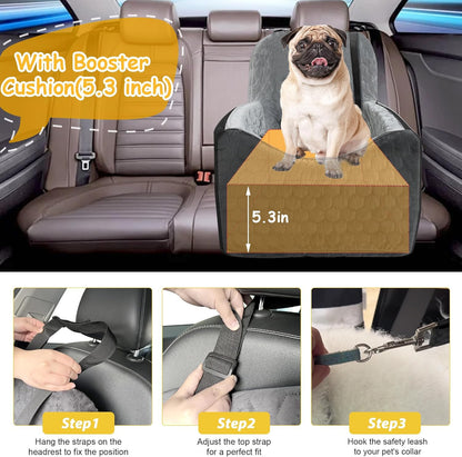 Dog Car Seat for Small/Medium Dogs, Memory Foam Dog Booster Seat