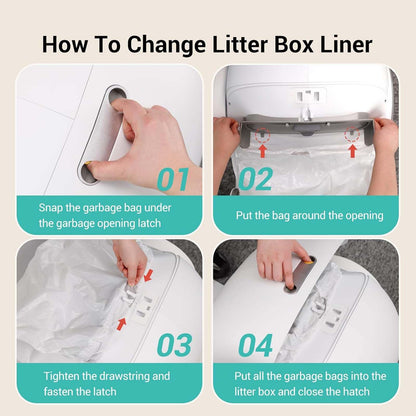 80 Count Waste Bags for Self-Cleaning Cat Litter Box, Replacement Box