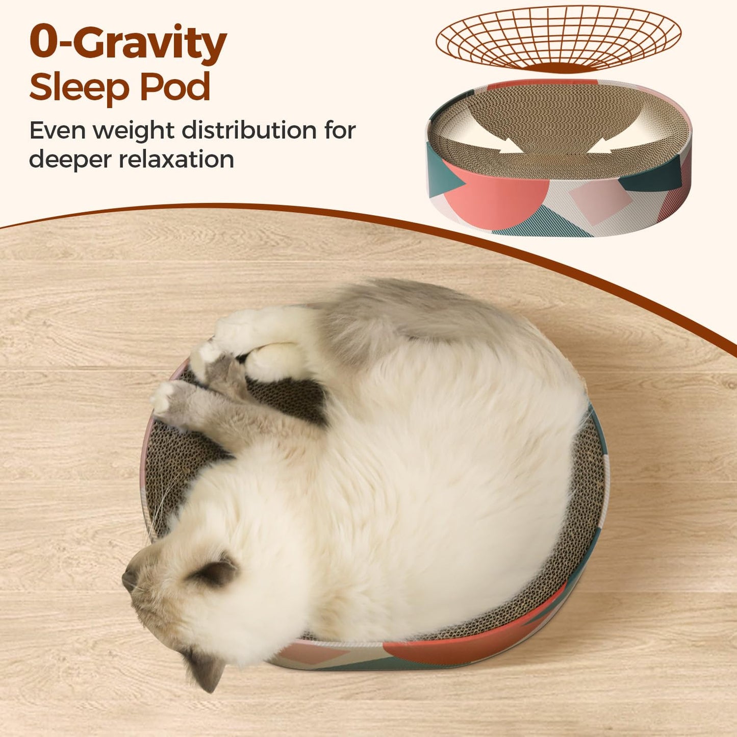 ComSaf Cat Scratcher Cardboard Bed Lounge Couch for Indoor Cats Pad