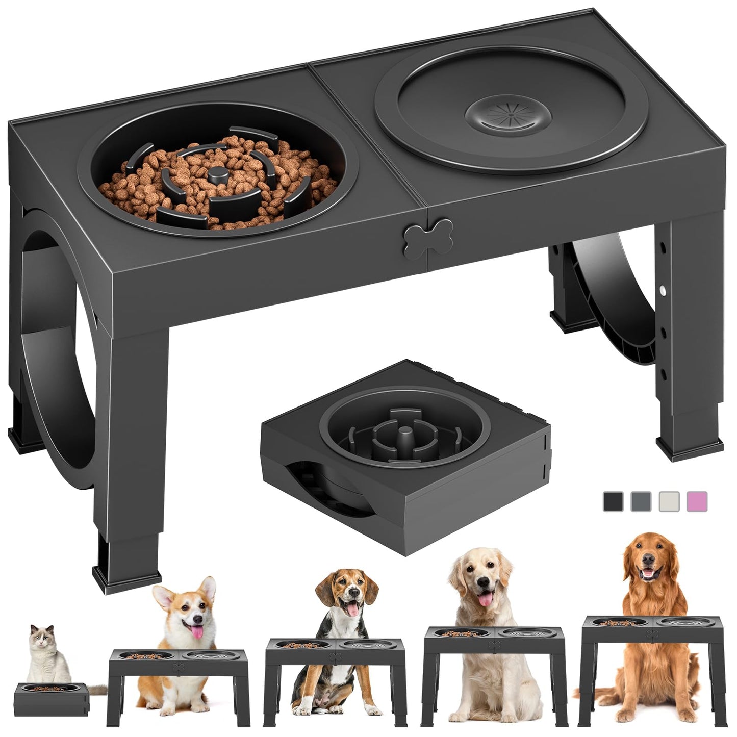 XIAZ Elevated Dog Bowls Large Breed Raised Dogs Bowl Stand Bowl