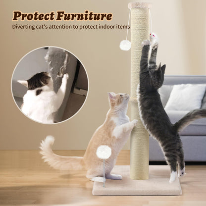 Tall Cat Scratching Post Sisal Cat Scratcher for Indoor Tower
