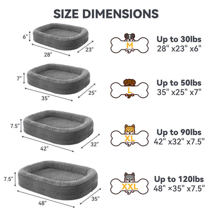 JOEJOY Orthopedic Dog Beds Large Sized Dog, XL Egg-Crate Memory Bed