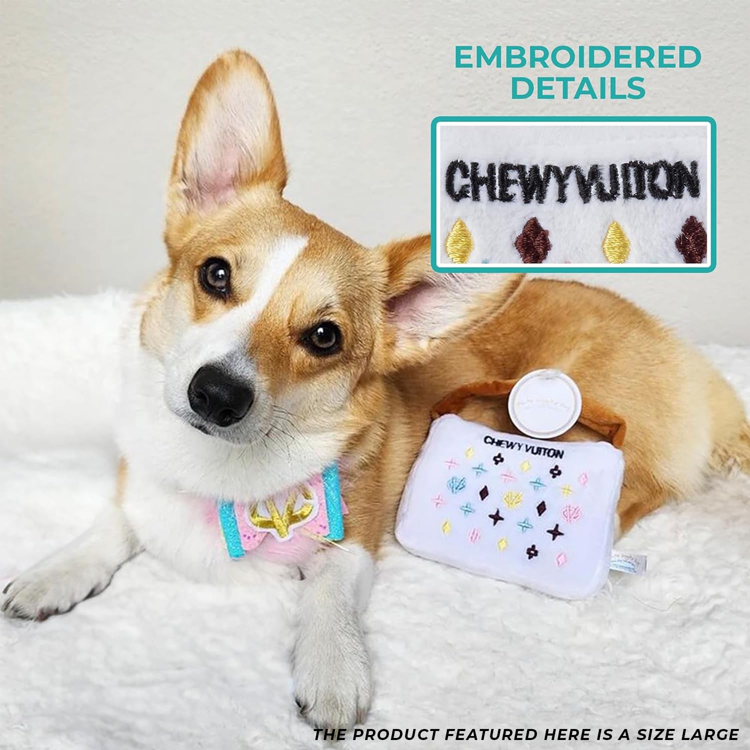 Haute Diggity Dog Chewy Vuiton Handbag Plush Squeaky Dog Toy