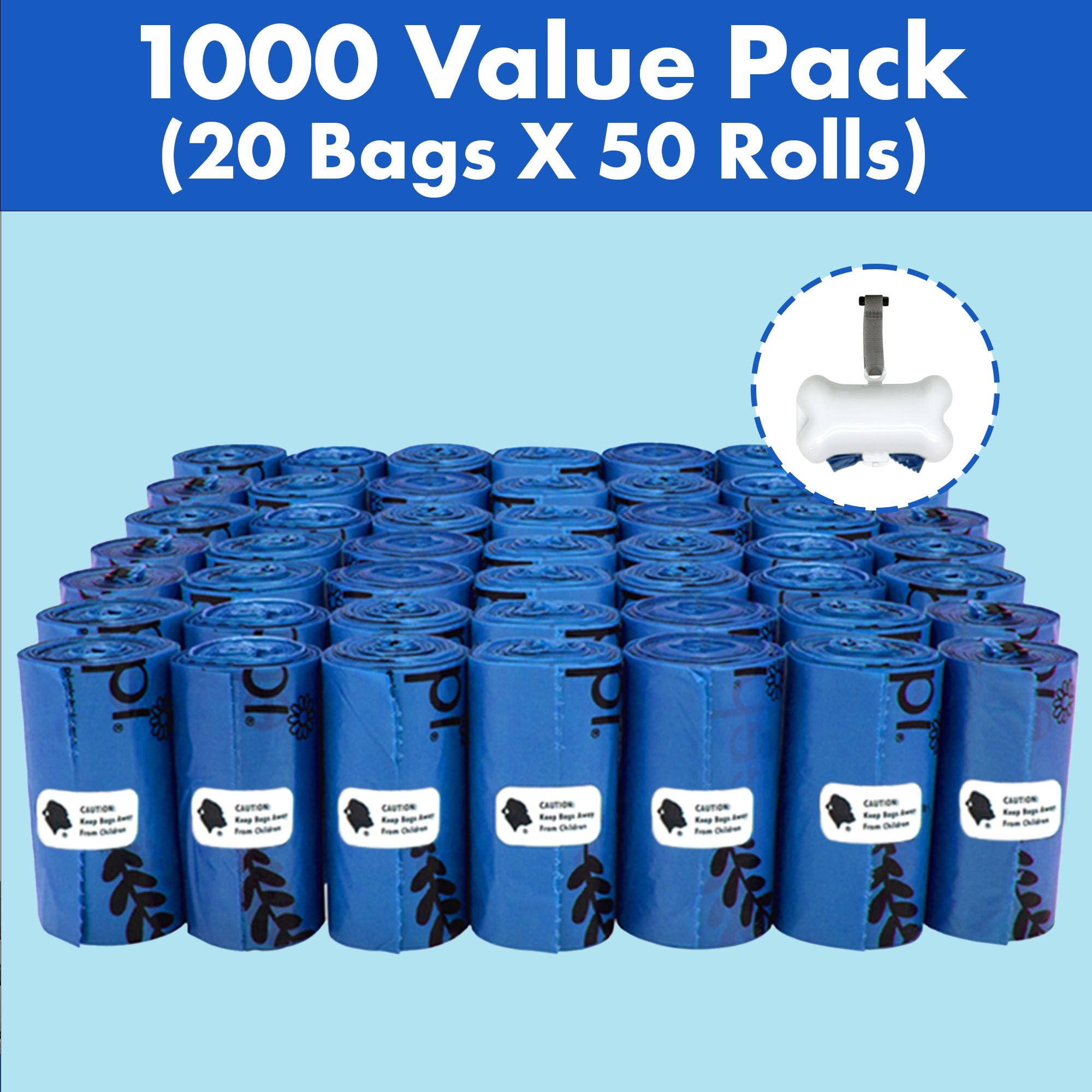 GORILLA SUPPLY 1000 Dog Poop Waste Bags with Dispenser and Leash Leash