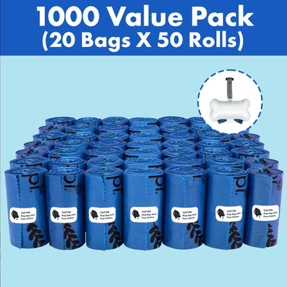 GORILLA SUPPLY 1000 Dog Poop Waste Bags with Dispenser and Leash Leash