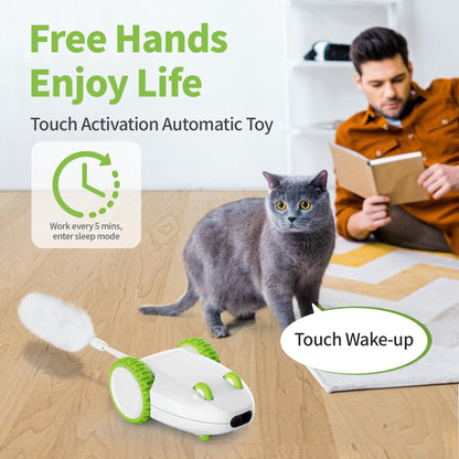 PETGEEK Automatic Cat Mouse Toys Interactive Cat Toys for Indoor Wand