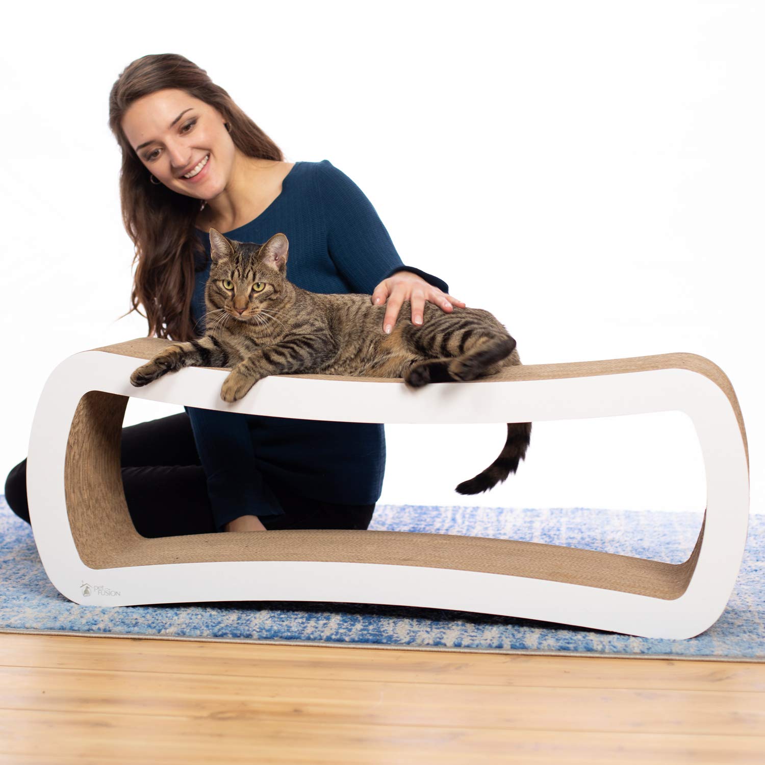 PetFusion Jumbo Cat Scratcher Lounge, 4 Cardboard Scratching Scratcher