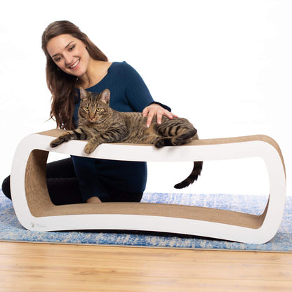 PetFusion Jumbo Cat Scratcher Lounge, 4 Cardboard Scratching Scratcher