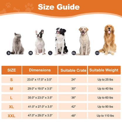 POCBLUE Deluxe Washable Dog Bed for Large Dogs Dog Crate Mat Comfy Bed
