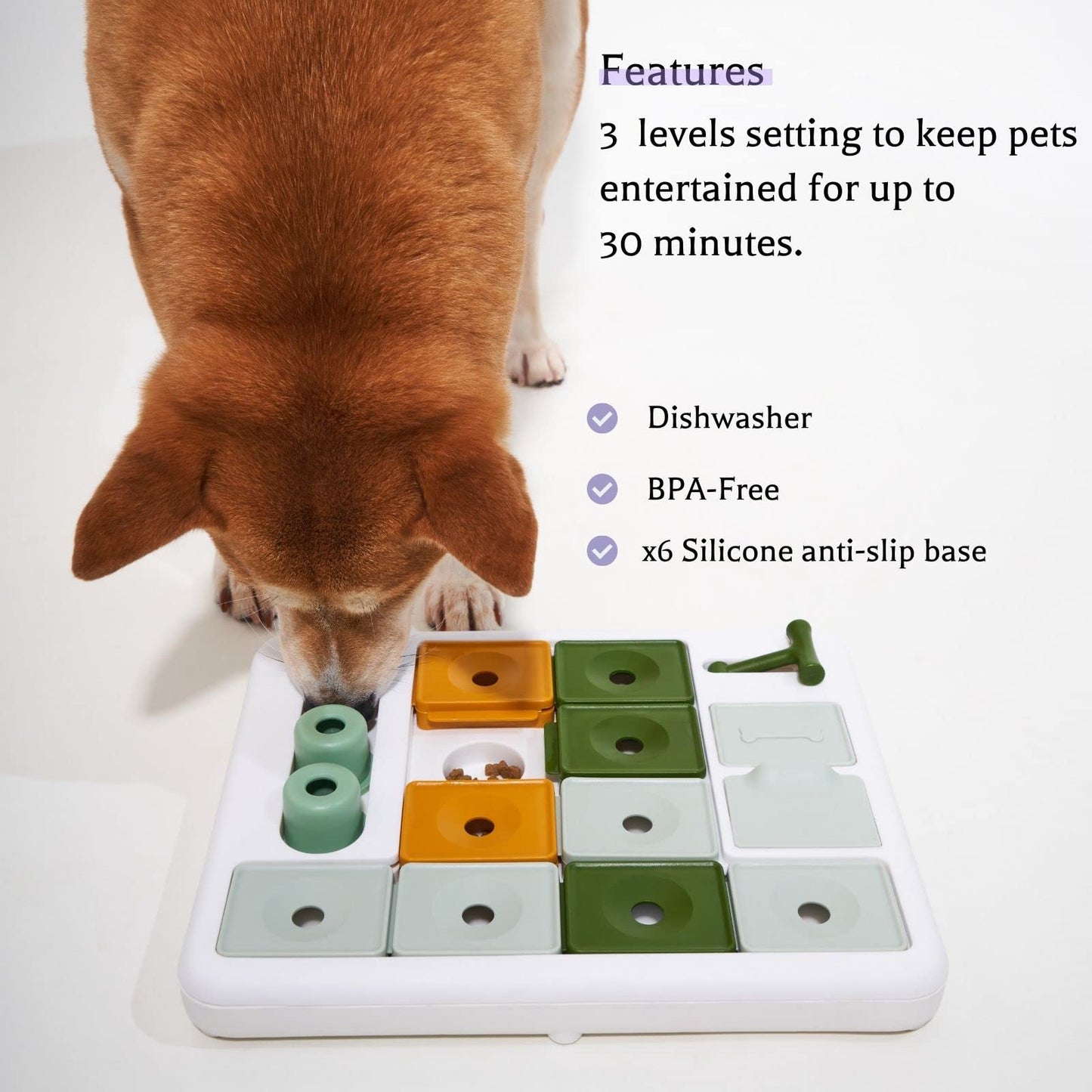 Barkwhiz Dog Puzzle Toy 3 Levels, Mental stimulating for Boredom Toy
